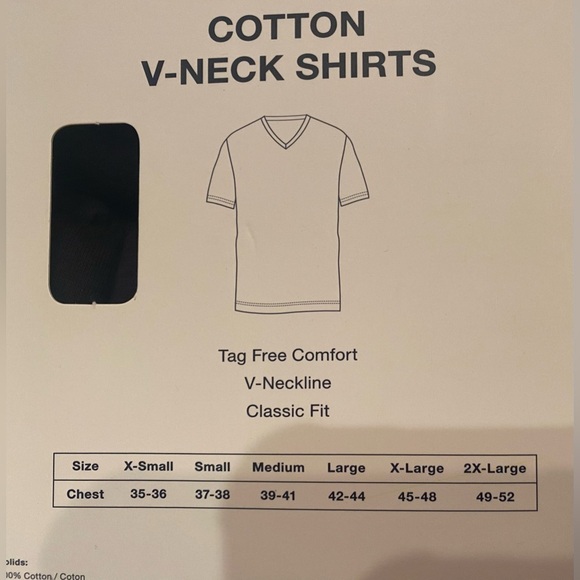 Gap Men’s 3 Pack Cotton V-Neck Undershirts Tee T-Shirt Tagless Black - Picture 4 of 5